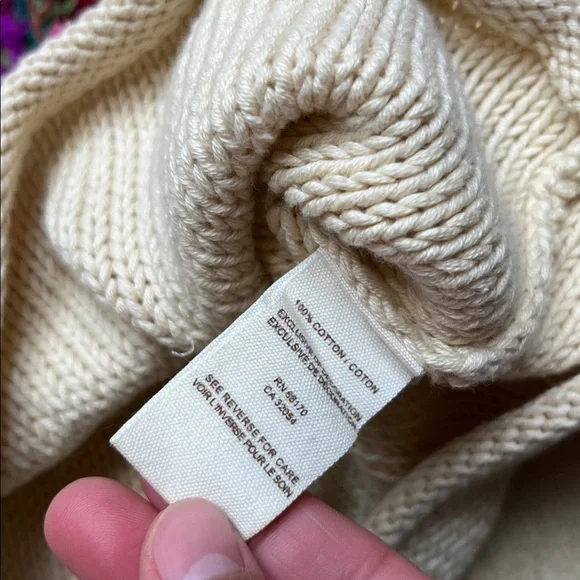 Free people Crochet Sweater Cream Floral Knit Sweater with Colorful Accents - Picture 5 of 5